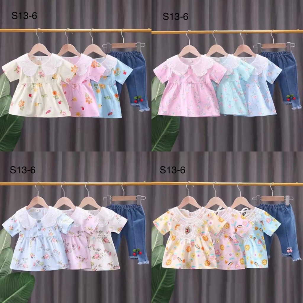 Promo !! Setelan anak perempuan import / pakaian anak / Setelan fancy bloomy ranmix ukuran 1-3 tahun