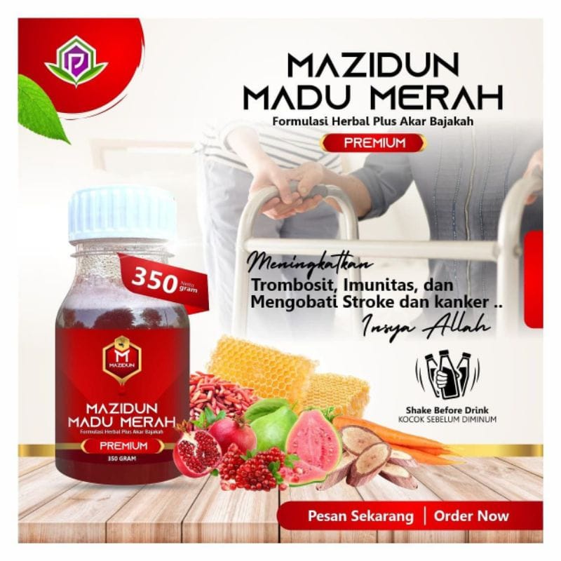

Mazidun Madu Merah Premium Dengan Akar Bajakah Membantu Mengobati Stroke Kanker Meningkatkan Imunitas 350 Gram