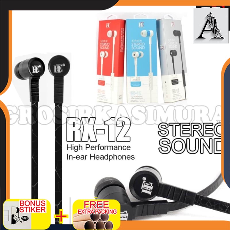 

Terlaris Headset / Handsfree / Earphone Stereo Sound Original Hi-End (RX-12)