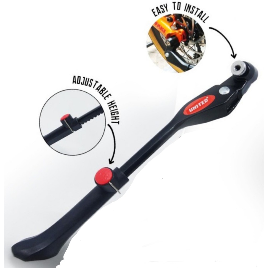 Standar samping QR sepeda lipat 16 - 20"  merk United ( adjustable ) - alloy