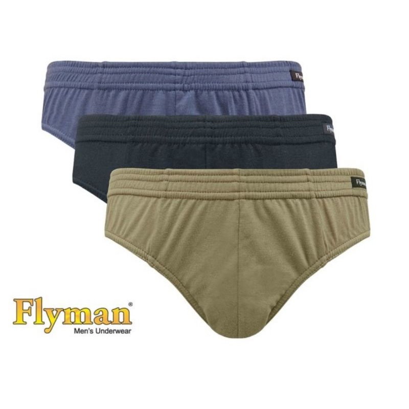 Celana dalam pria katun basic Flyman FM 3338  isi 3pcs