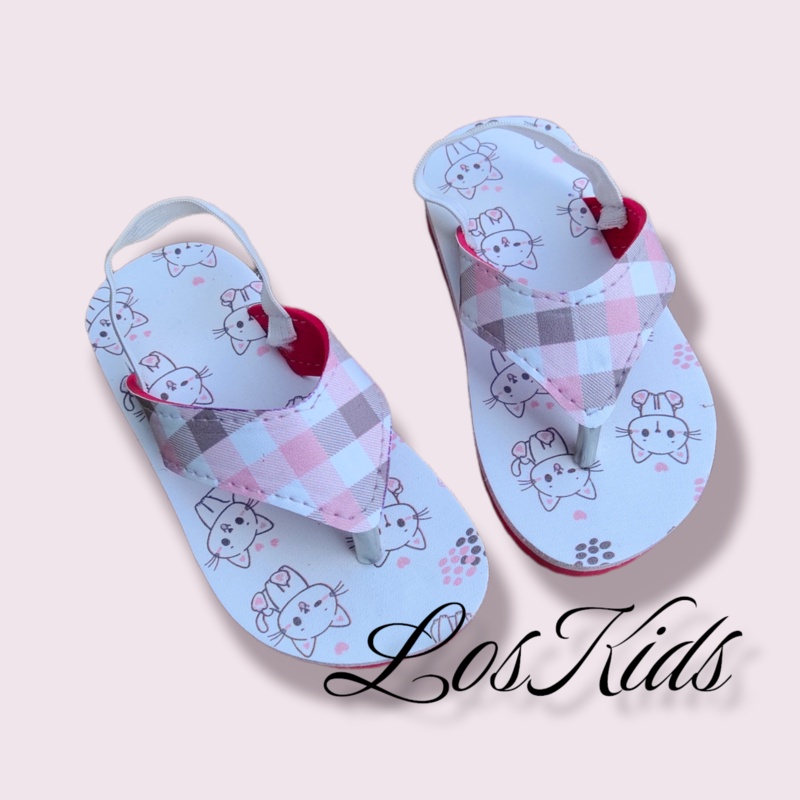 Sandal Anak Perempuan LosKids Sandal Jepit Baby Girl Cewek Kids - BURBERRY CAT