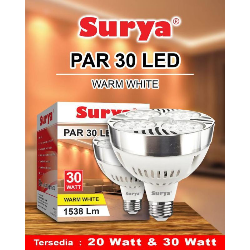 Lampu LED Sorot SURYA PAR 20 Watt / 30 Watt WARM WHITE / Cahaya Kuning SURYA Bagus Murah