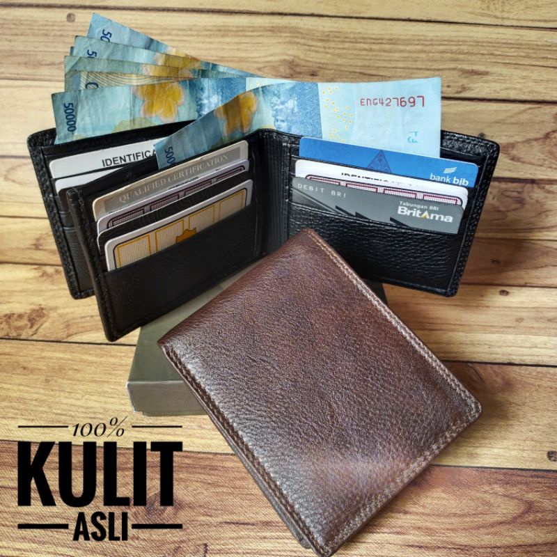 Dompet Kulit Polos Jeruk Dompet 3 in 1 Asli kulit