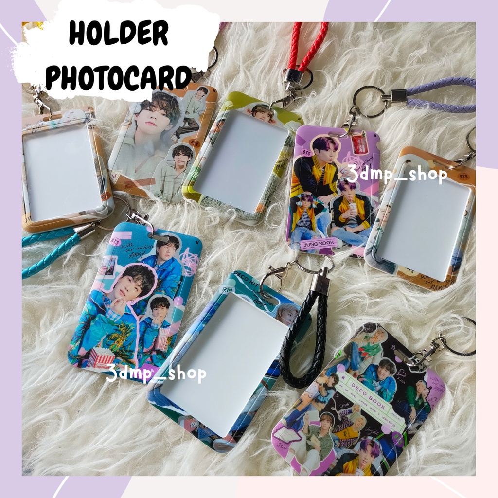 Holder Gantungan Keychain BTS Photocard Suga JImin Jungkook Taehyung Jhope Rapmonster Seokjin