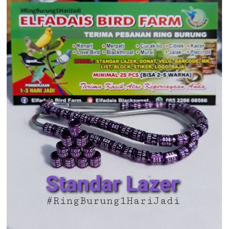 Ring Burung Cepat 1Hari Jadi 50Pcs STANDAR LAZER