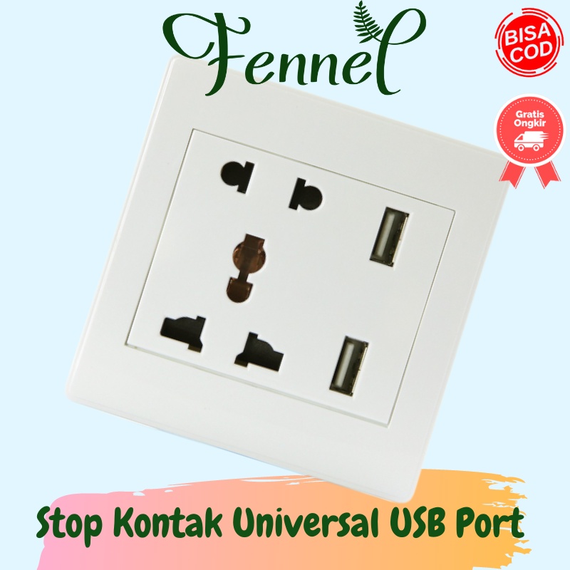 Stop Kontak Universal UK EU US Dengan 2 USB Port ATH1