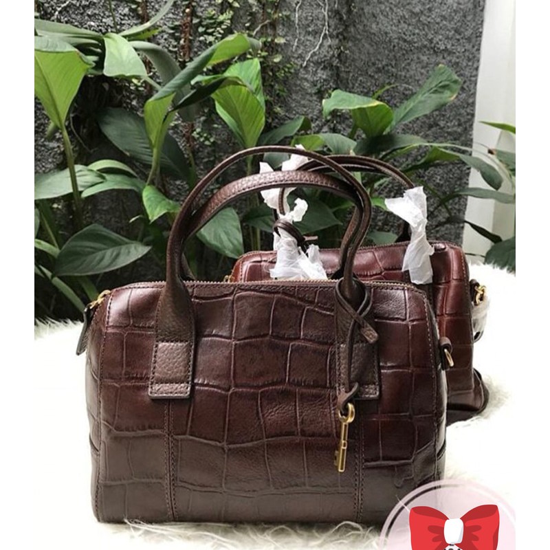 Tas Wanita Original Fossil Jori Croco Small Satchel NWT