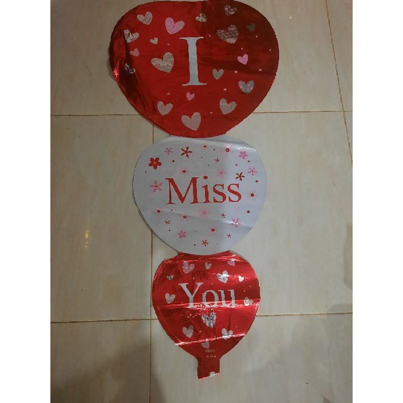 Balon Foil Susun Tiga I Mis You