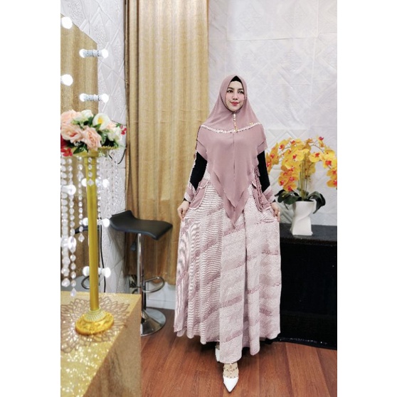 home dress set khimar by qisya jaya