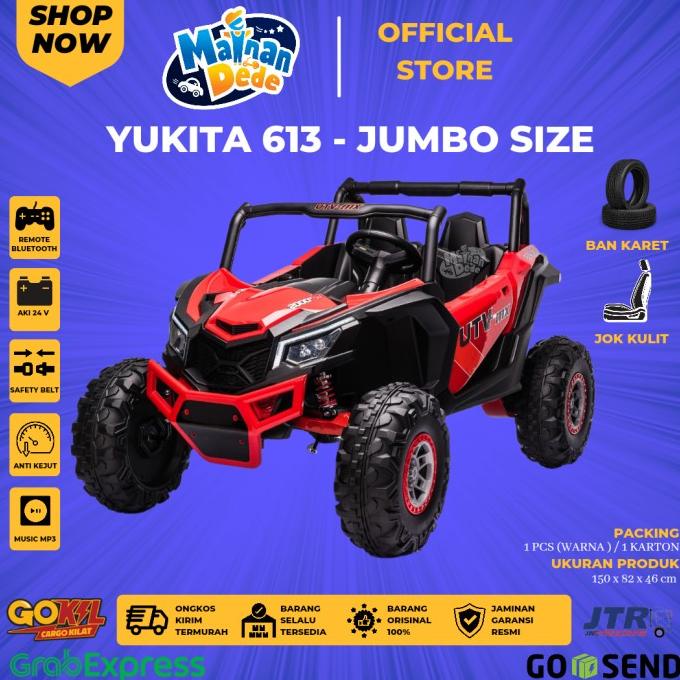 Mainan Mobil Aki Anak Uk 803 Unikid Utv Ban Karet 24V Jumbo Size Jeep