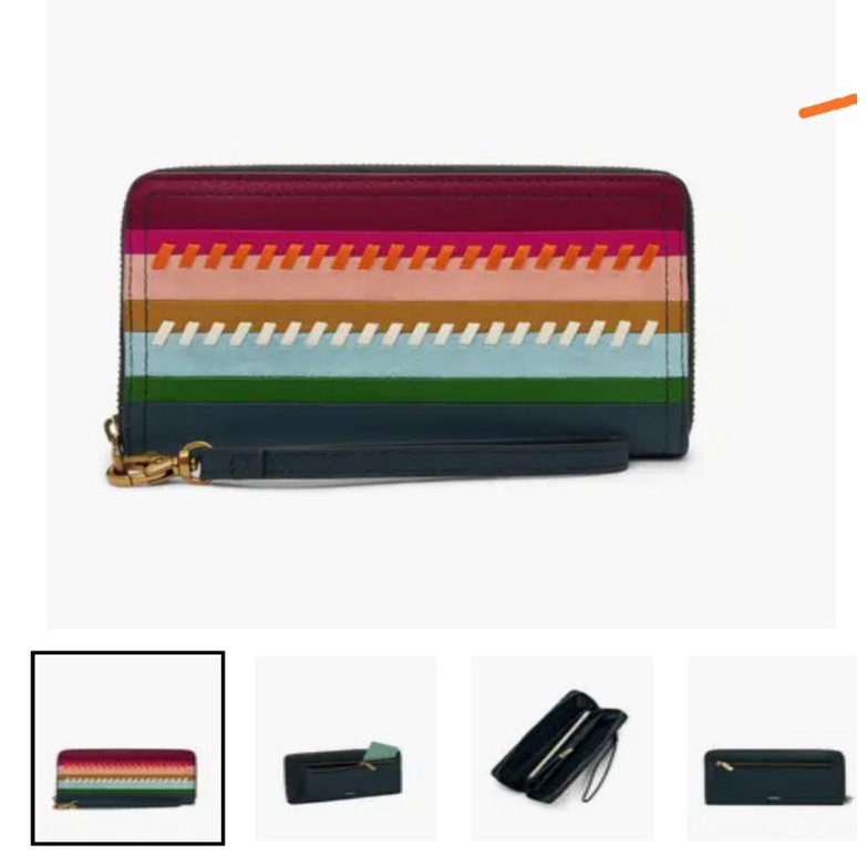 Dompet Fossil Original Logan RFID Zip Around Clutch Patchwork