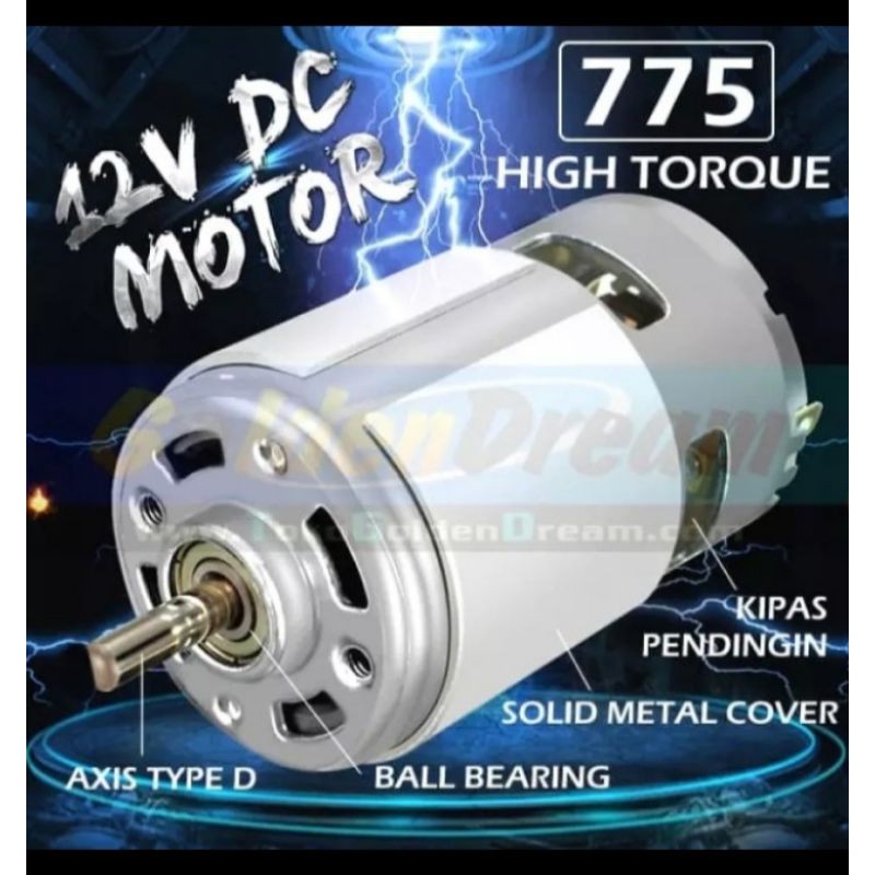 DINAMO DC 775 MOTOR DC775 12VOLT DINAMO 775 12V HIGH SPEED TORSI BESAR DIY POWERTOOLS