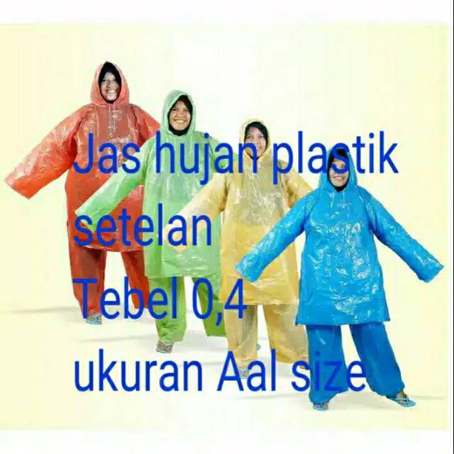 Jas hujan plastik stelan