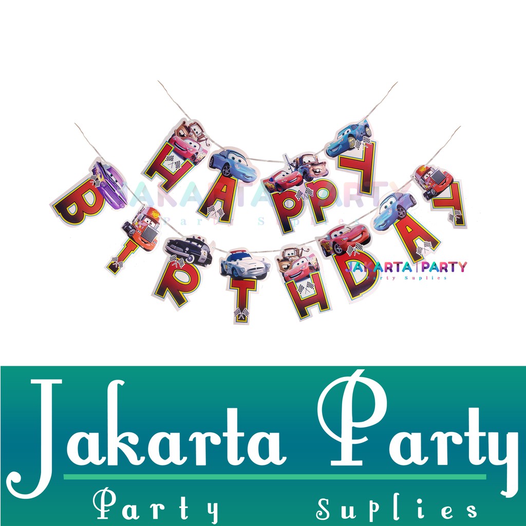 Banner HBD Cars #2 / Bunting Flag Cars / Party Flag Mc Queen