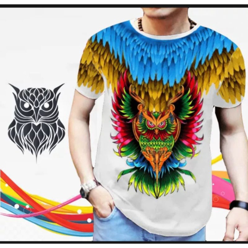 Kaos Pria Owl Biru keren