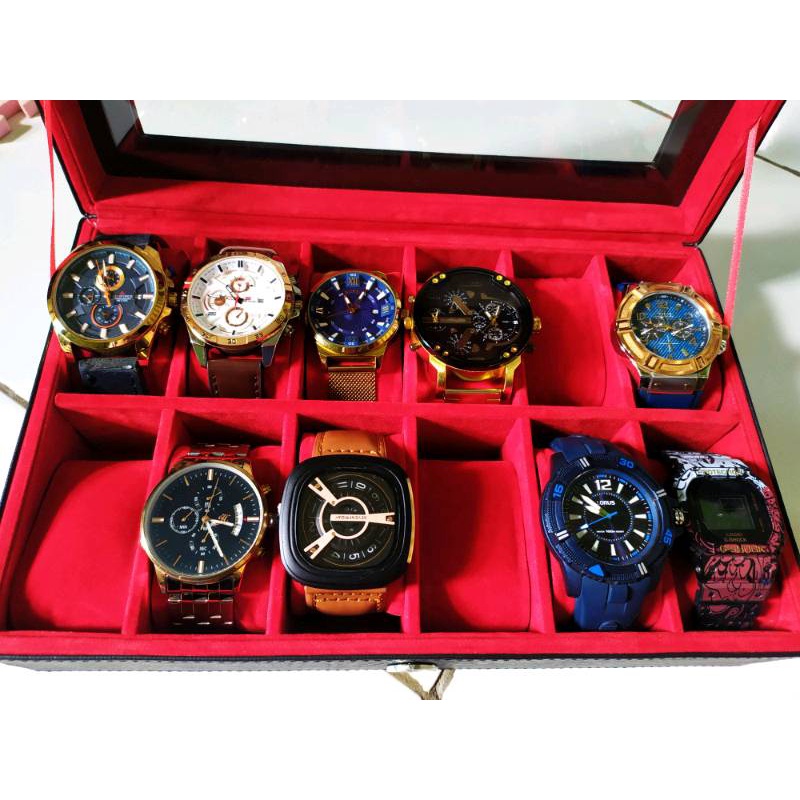 Kotak Tempat Jam Tangan Isi 12 Box Jam Watch Box