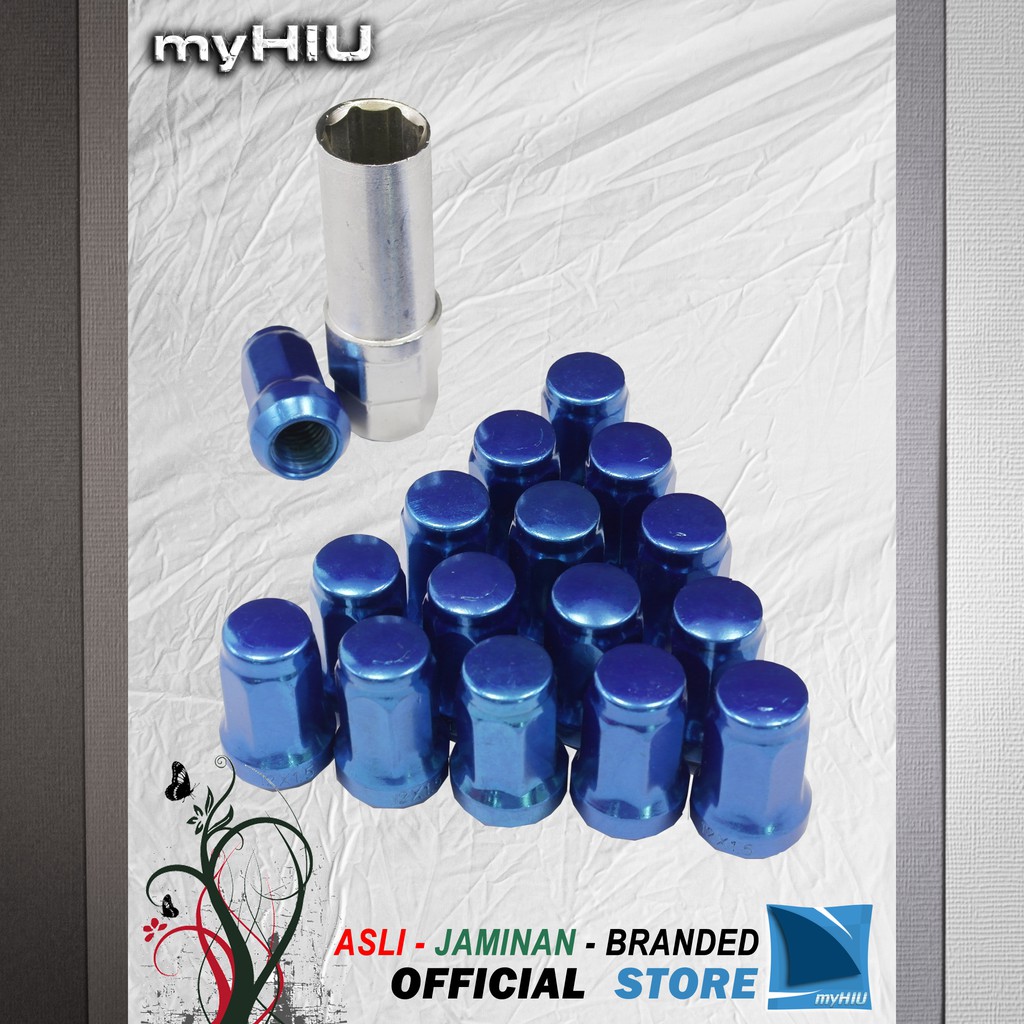 Mur Baut Roda Variasi 1.25 ~ 1.50 mm M12 Hex 16 mm Isi 16 pcs + Kunci / Wheel Nut MAX GUARD