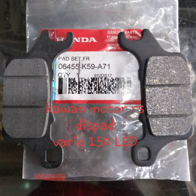 DISCPAD DEPAN VARIO 150LED KUNINGAN BANYAK