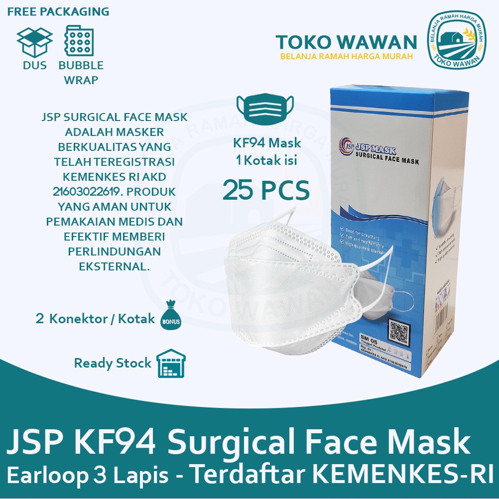 Masker Medis Jsp Kf Kn Ply Surgical Mask Kemenkes Box Isi Pcs Model Convex Korea