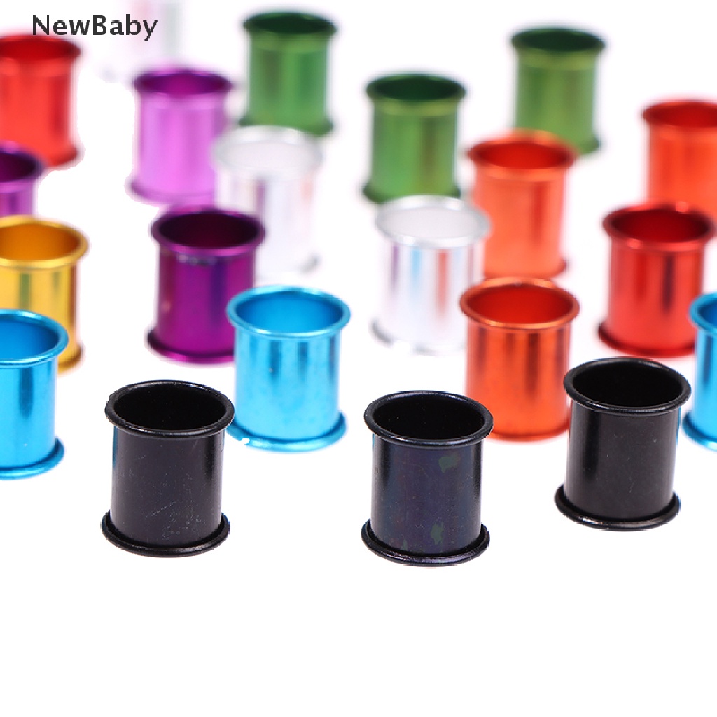 Newbaby 100pcs ring Kaki Burung Merpati diameter Dalam 8mm Panjang 10mm Bahan Aluminum