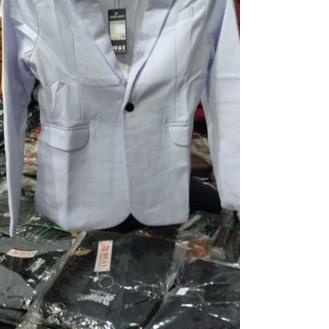 ➧ Jas Pria Blazer Putih / Jaz Blezer Nikah Resmi Semi Wool / Bleser Formal Kantor Premium Cowok ▼