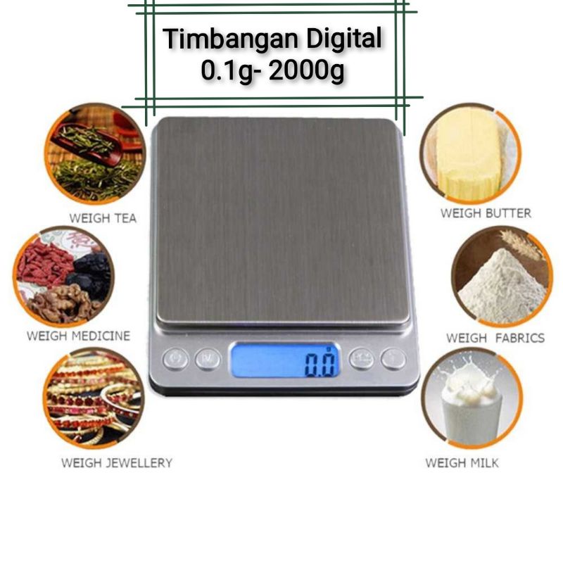 Timbangan Dapur Digital Timbangan Digital 0,1 Gram - 2 Kg Taffware Digipound