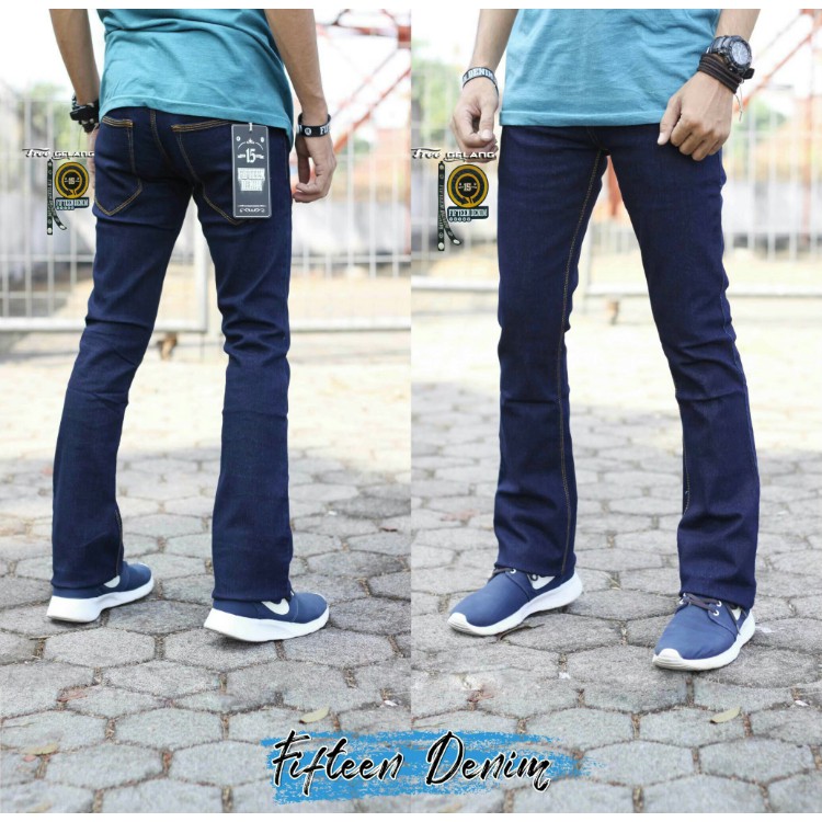 Celana Jeans Cutbray Pria - Hitam Original