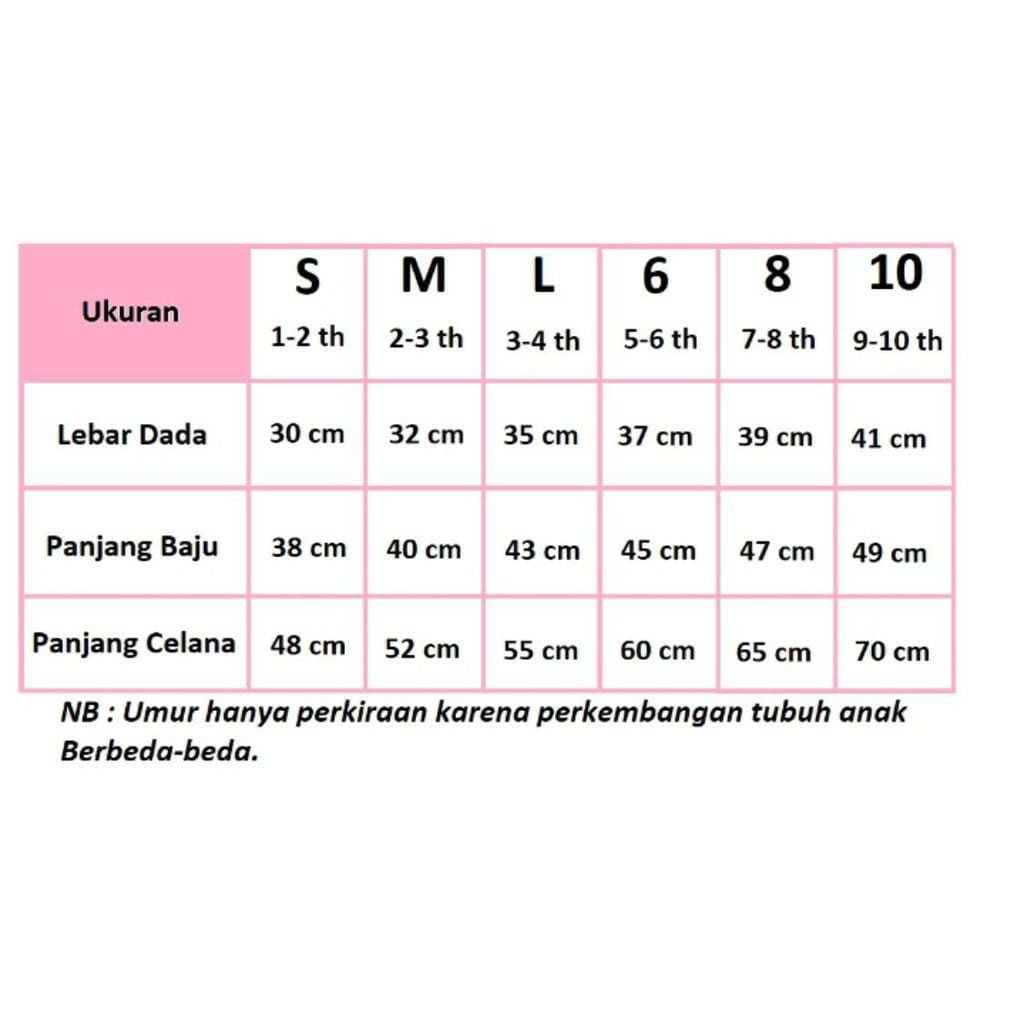 BAJU TIDUR ANAK-ANAK  UNTUK 1-10TAHUN/SETELAN ANAK BAHAN KAOS