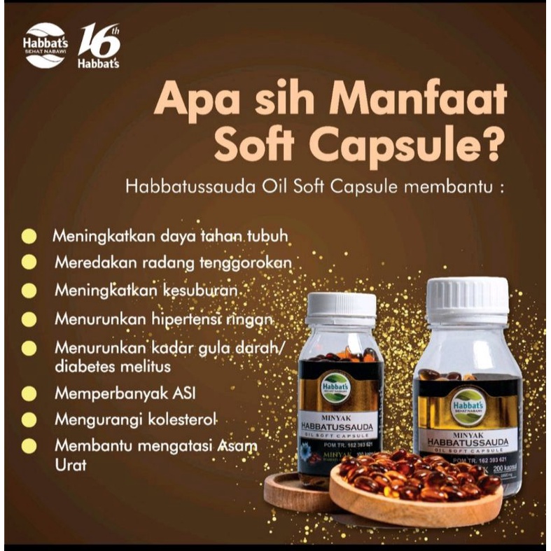 Habbatussauda Soft Capsul 200 POM TR. 162 393 621/Minyak Habbatussauda Softgel Original