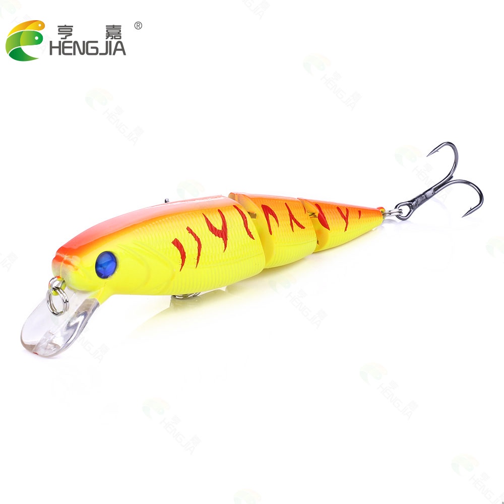 HENGJIA 13PCS/Lot Multi Section Sea Bass Hard Fishing Lure 3D Fish Eyes 3 Segment Crankbaits Minnow Fake Artificial Bait Suit For Fishing Carp Tackle