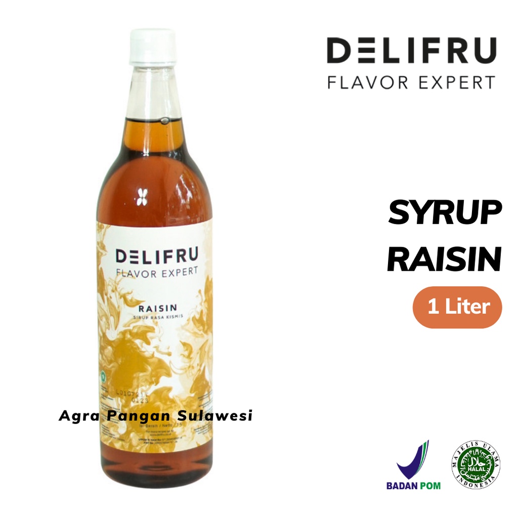 

Syrup RAISIN Delifru | Sirup Kismis Premium 1 L 1000 ml | Flavor Rasa