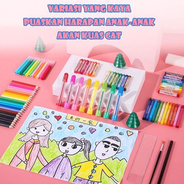 

(S7L5) ✯ ART SET CRAYON 208pcs PENSIL WARNA Crayon set Warna Pensil Krayon (Alat Menggambar atau Mewarnai) Hadiah Souvernir Kado Ulang Tahun //Lagi@on@diskon