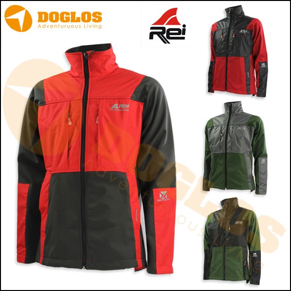 Jaket gunung Rei Season Wether SoftShell Polar Hiking Touring Outdoor