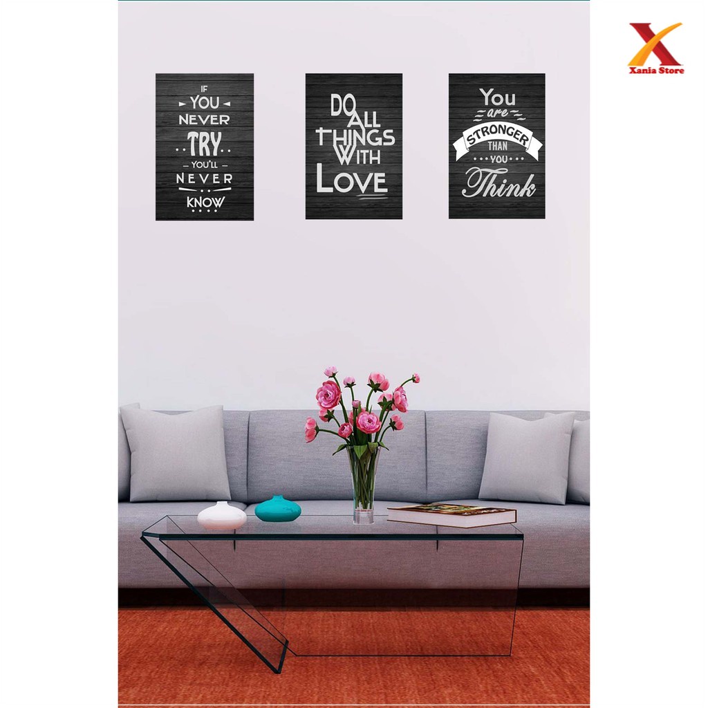 Hiasan dinding wall decor dekorasi hiasan gantung gambar pajangan quotes motivasi black