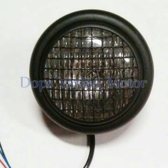 Lampu Depan CB Jaring Ram Headlamp Motor Japstyle Black Doff