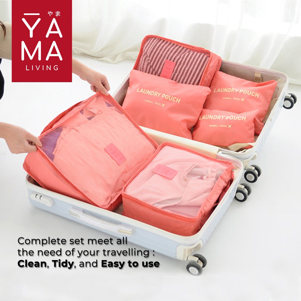 YAMA RYOKO Tas Travel Set 6 in 1 Pouch Organizer Tas Penyimpanan Pakaian Storage Bag