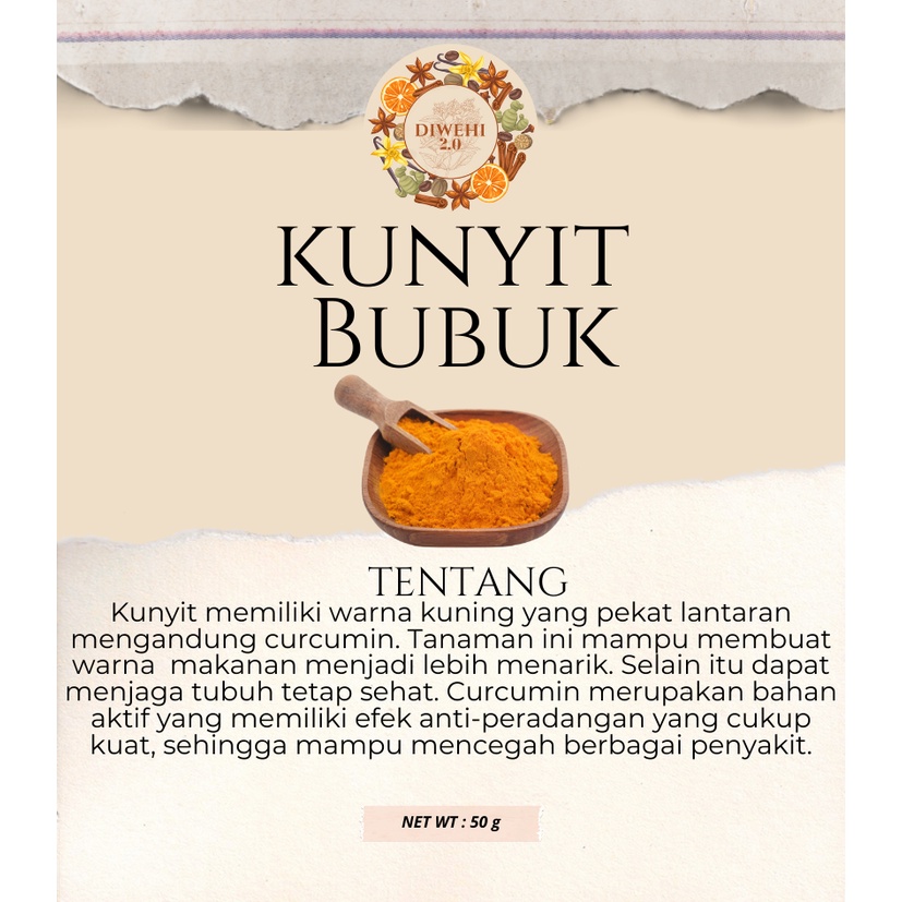 

MURAH! Kunyit Bubuk (Turmeric Powder) 50 gram Murni