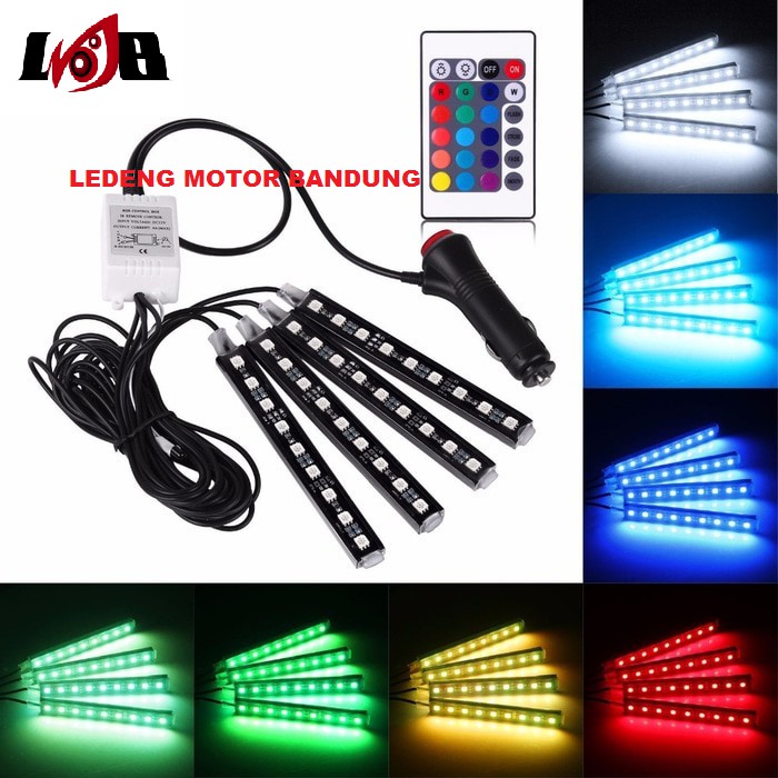 Lampu Dashboard Kolong Kabin Jok Mobil LED 5050 RGB Remote Controller