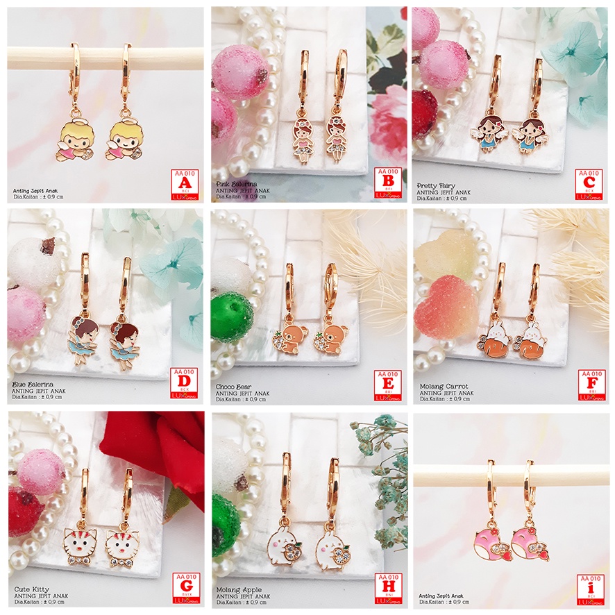 AA 010 Anting Anak Murah Perhiasan Set Anak Lucu Balerina Putri Duyung Mermaid Anting Xuping Anak