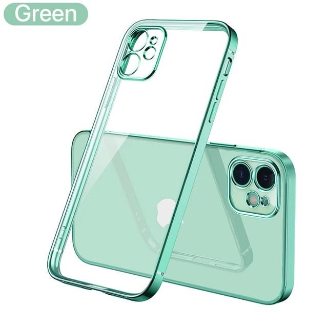 IPHONE 13 PRO MAX 13 MINI 12 PRO MAX 12 MINI SOFT CASE CLEAR PLATING LIST CHROME COVER