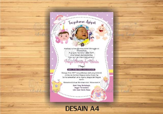Kartu Ucapan Box Nasi Aqiqah Design Lucu Bisa Tambah Foto Shopee Indonesia