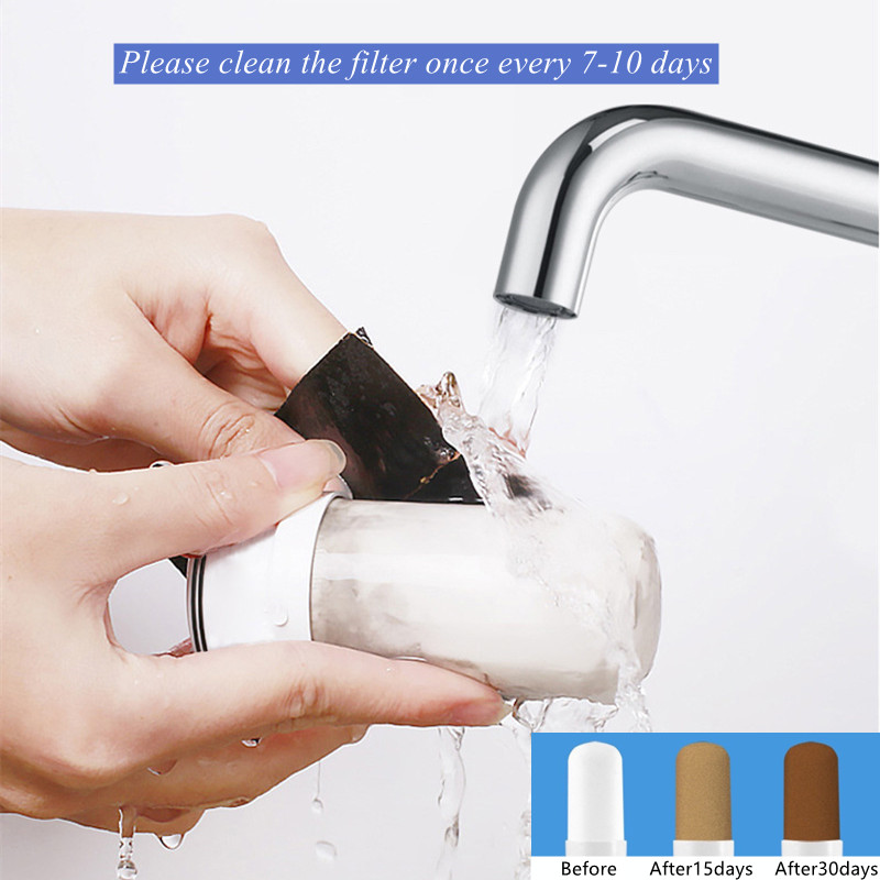 Water Purifier Water Filter Penyaring Air Kran Filter Air Faucet Pemurni Air Kran Tanpa Listrik Dapur Kran Shower Carbon Ceramic With 6Pcs Transfer Head