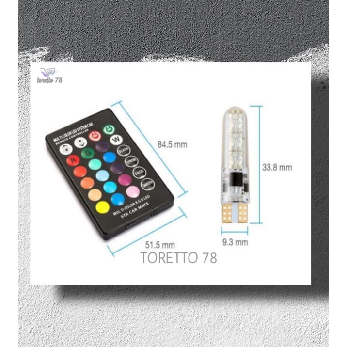 T10 RGB Remote Jelly Gel Lampu LED T10 RGB 16 Warna