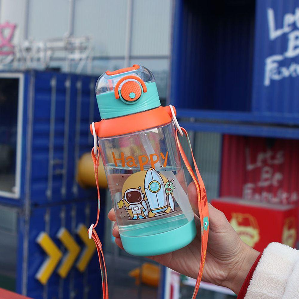 Needway Cangkir Air Anak Kreatif 700ml Botol Air Transparan Kartun Astronot Makan Luar Ruangan Sippy Cup