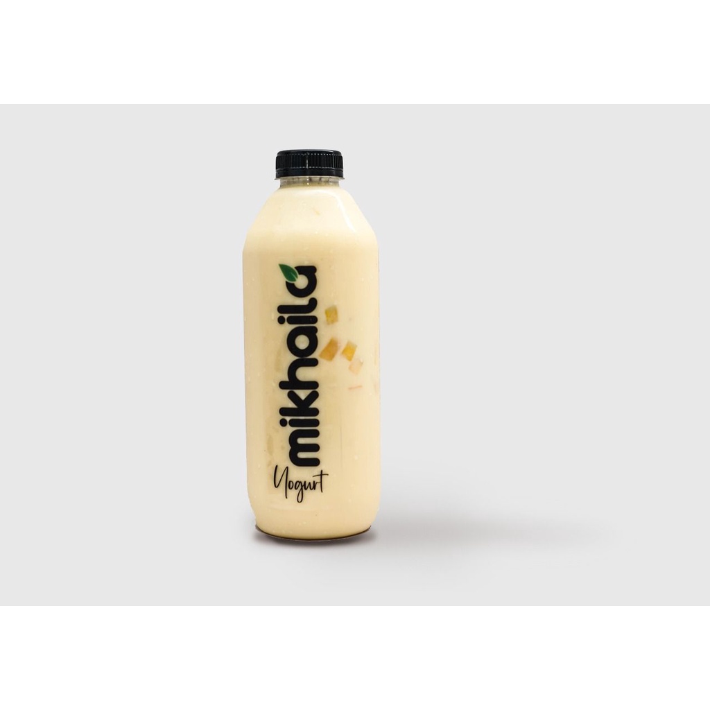 

Mikhaila Yogurt rasa mangga (mango, topping buah mangga dan nata de coco) @1liter