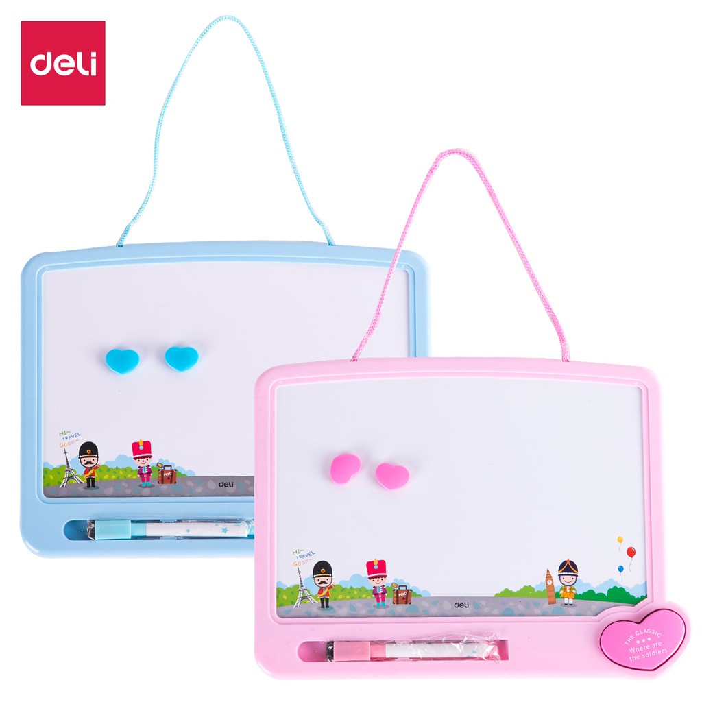

PAPAN TULIS ANAK LEARNING BOARD MAGNETIC WHITEBOARD 7804 DELI 28 CM X 20 CM KECIL MAGNET