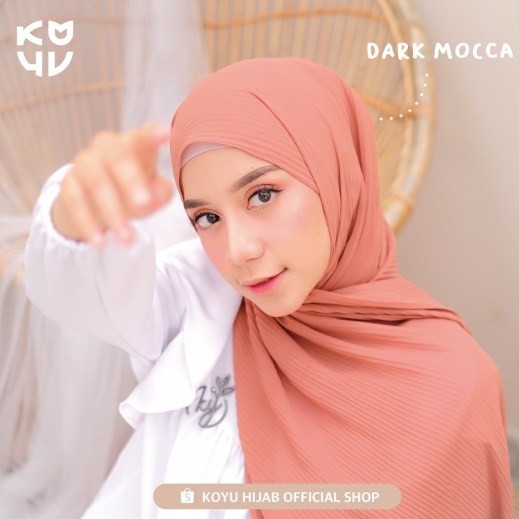 Pasmina Plisket Kupu Kupu Premium Import Best seller-DARK MOCCA