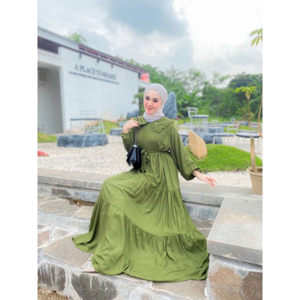 SUNNY GAMIS MIDI DRESS KERAH LEBAR