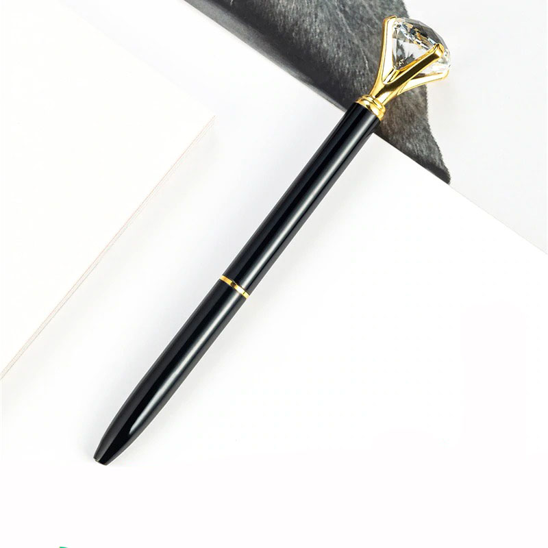 

LATS Pena Pulpen Magical Pen Fashion with Big Diamond Crystal Wedding - B001 - Black